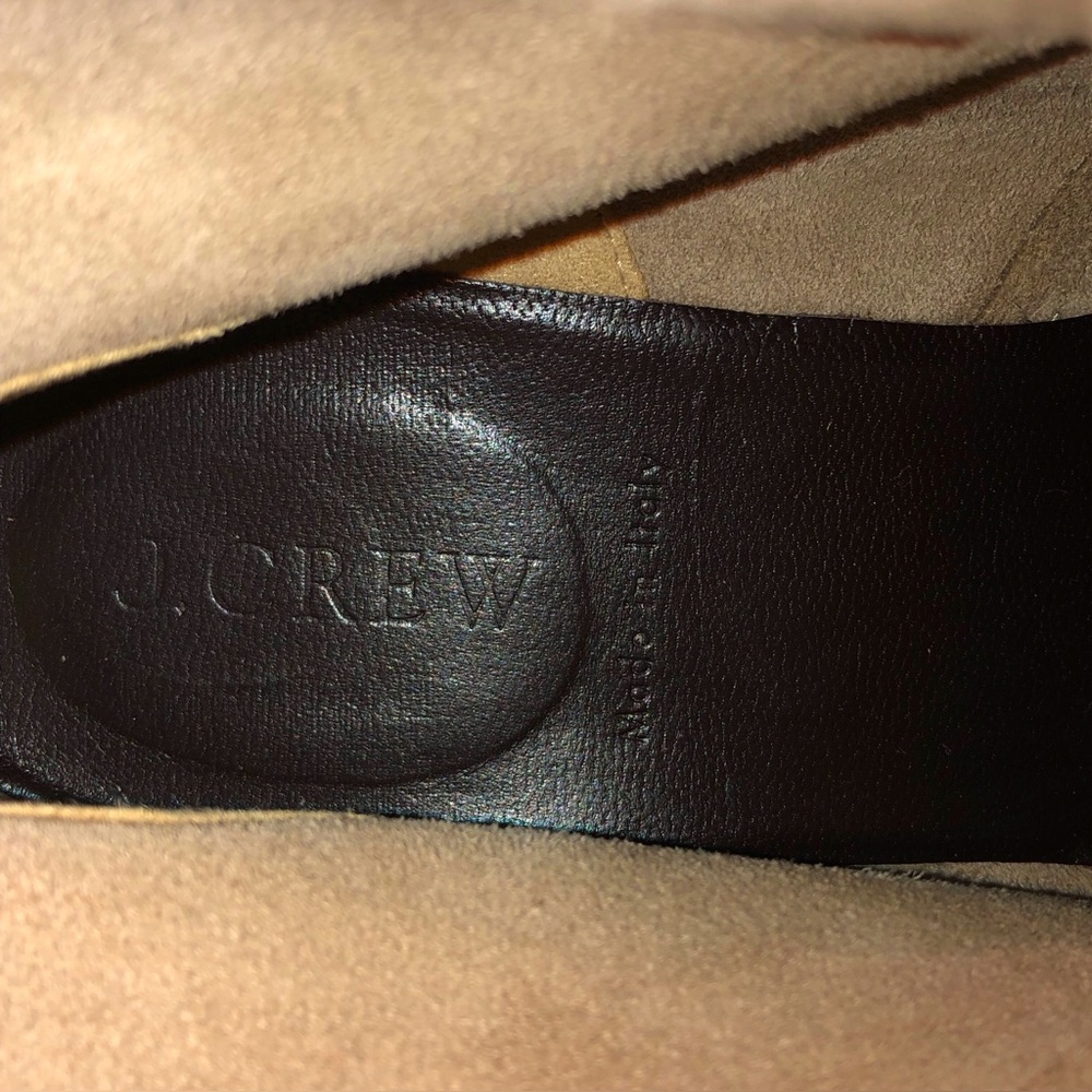 J Crew Wedge Ankle Boots Made In Italy Soft Tan Suede Booties Lace Up Size 9 - Picture 10 of 13